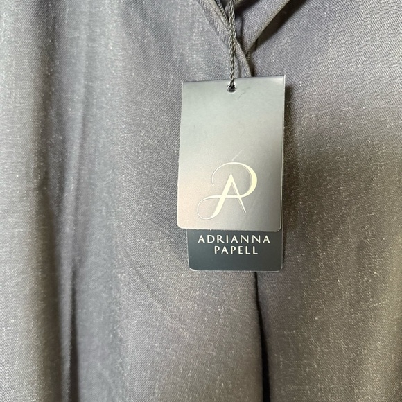 Adrianna Papell Wide Leg Cuffed Charcoal Flat Front Pants - Picture 5 of 10